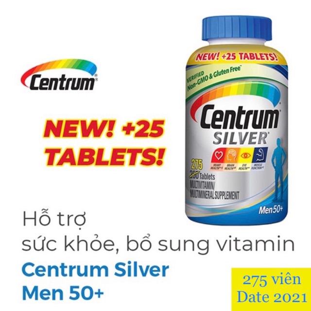 [Date 11/2022]Centrum Silver Men 50+ chai 275 viên