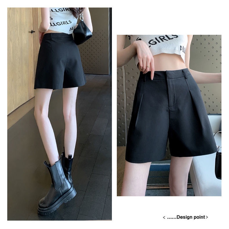 Quần short thể thao lưng cao ống rộng thời trang cho nữ