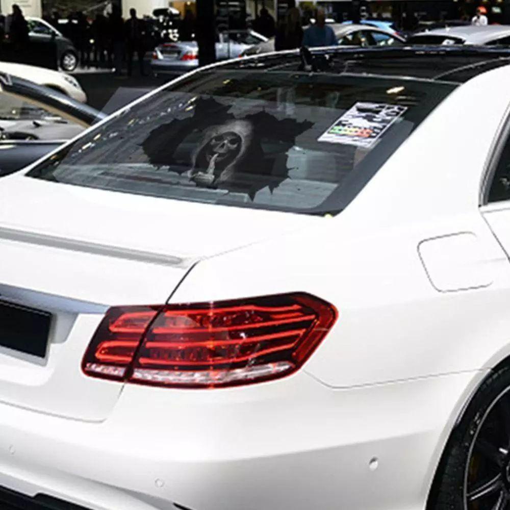 Mioshop Đề Can Dán Kính Chắn Gió Sau Xe Máy / Xe Tải Hình Đầu Lâu Chống Nước / Trầy Xước