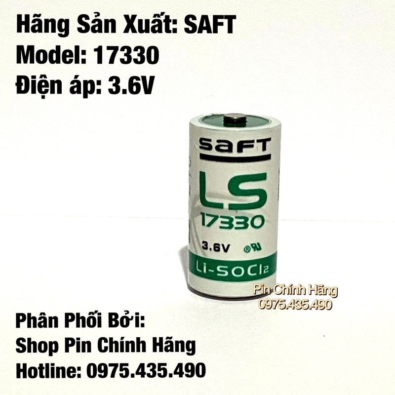 Pin LS17330 SAFT 3.6V Lithium Dùng Cho Báo Động Máy Dò Khí Made in France