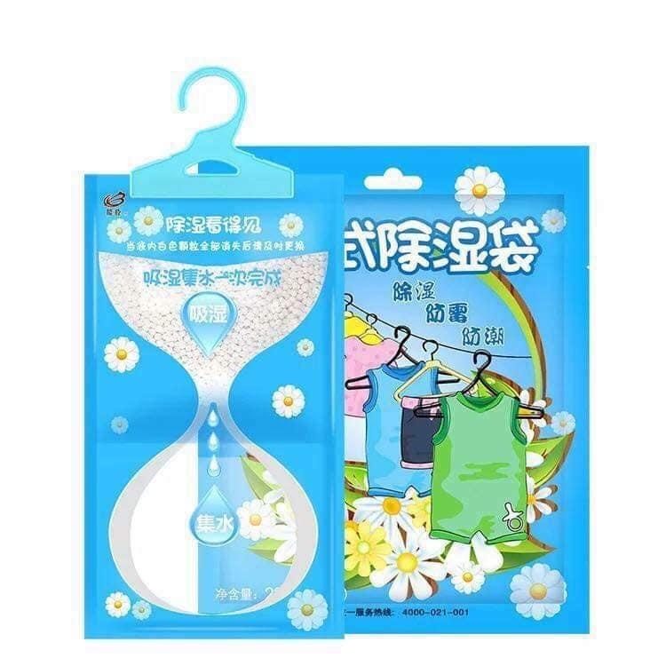 Túi hút ẩm, chống ẩm mốc quần áo có móc treo tủ, treo trong nhà cực tiện dụng