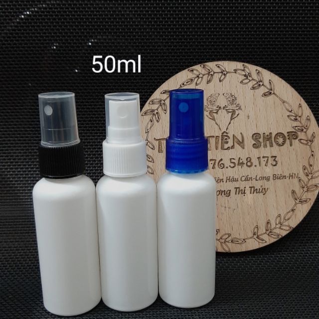 Chai nhựa trắng 50ml đầu xịt phun sương