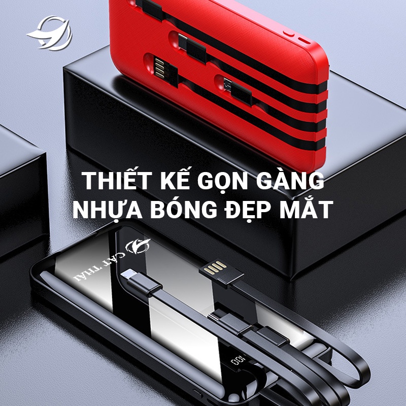 Sạc dự phòng,Pin sạc dự phòng Cát Thái YM-276S dung lượng 10000mAh siêu nhỏ gọn dễ dàng bỏ túi màn hình Full kính