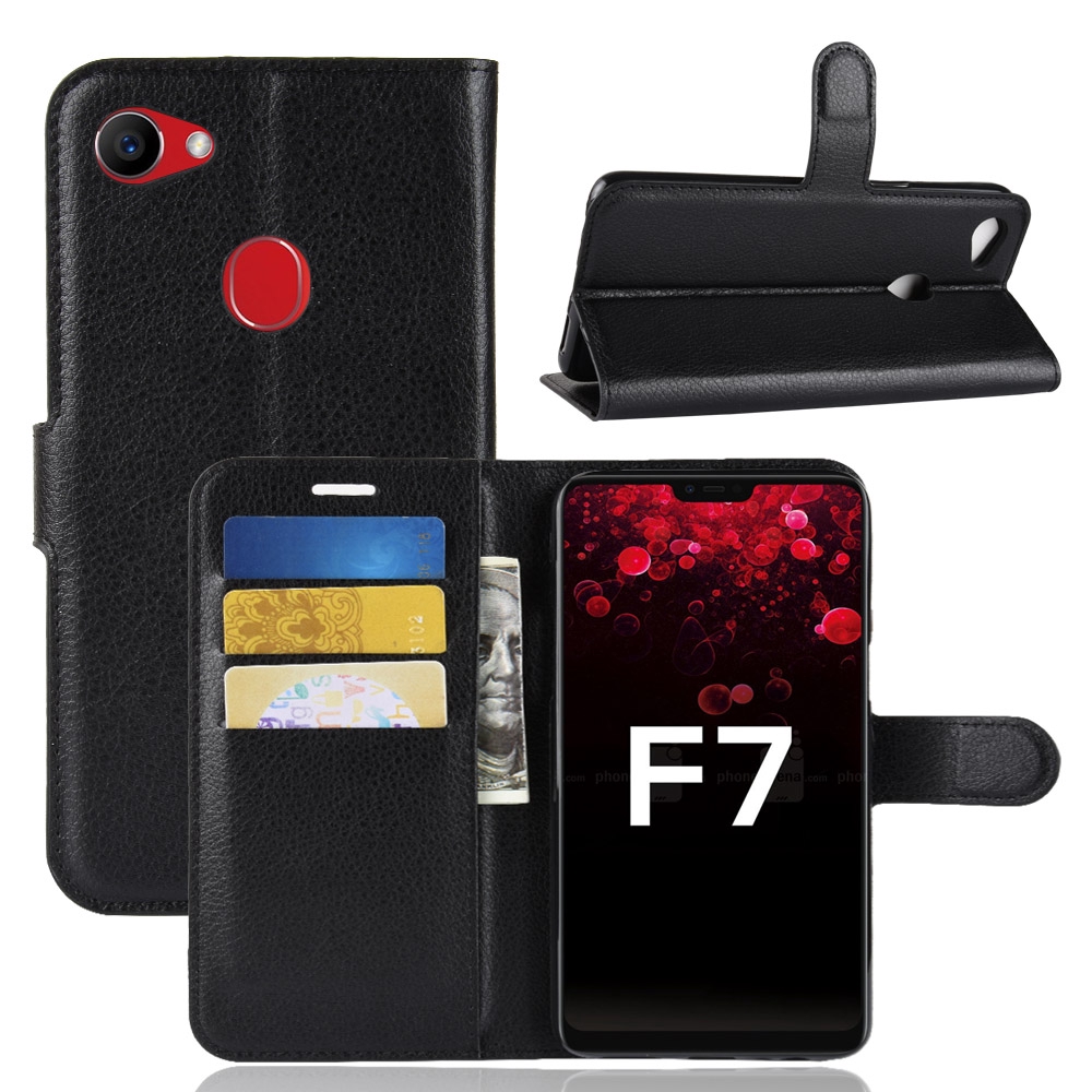 Bao da điện thoại màu trơn thiết kế thời trang và tiện dụng cho OPPO F7