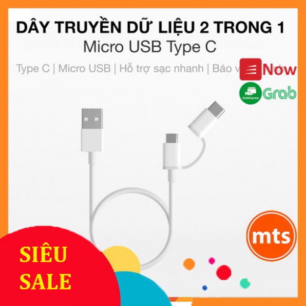 [ Hà Nội ] Cáp sạc 2 trong 1 USB Type-C và Micro USB ZMI AL511 AL501 2 in 1 tiện lợi 2 trong 1 - Minh Tín Shop