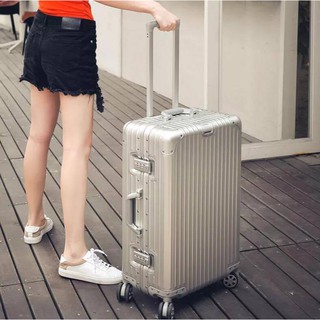 Vali khung nhôm rimo 20 inch + quà: gối u, thẻ hành lý, decan và bọc vali vải,..