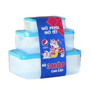Sét 3 hộp đựng Pepsi 3 kích cỡ nắp silicon tiện lợi _ Giá Bán Sỉ Lẻ