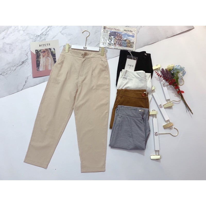 Quần baggy Đũi có khóa, Quần đũi nữ cao cấp ,Chất mịn, siêu mát | BigBuy360 - bigbuy360.vn