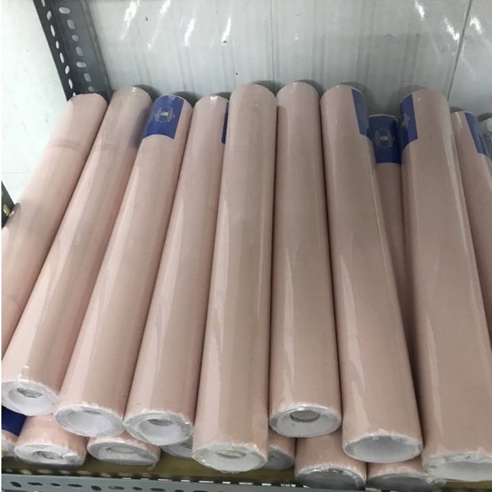 10m giấy dán tường sẵn keo màu hồng nhạt nhám (10m x 45cm / cuôn)