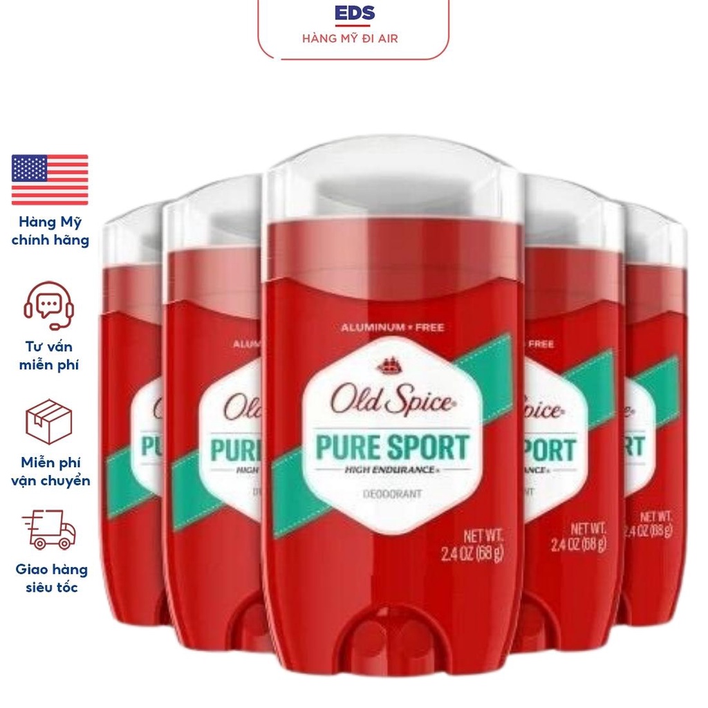 Lăn khử mùi nam Old Spice Pure Sport hương thơm mát 24h không gây vết ố vàng trên áo - EDS Hàng Mỹ