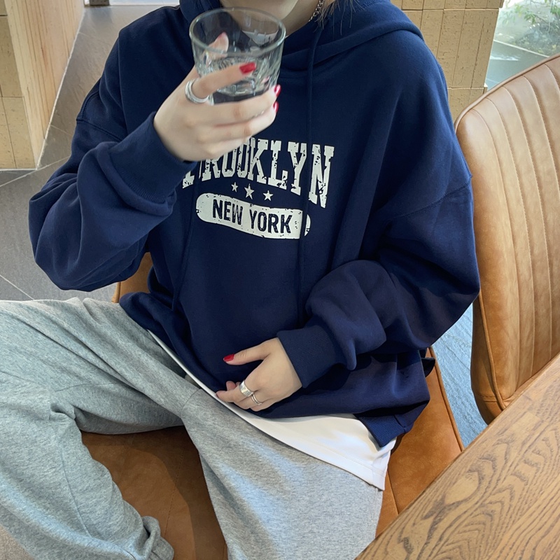 NRVP Áo Hoodie Dáng Rộng Thời Trang Hàn Quốc 2022 Dành Cho Nữ