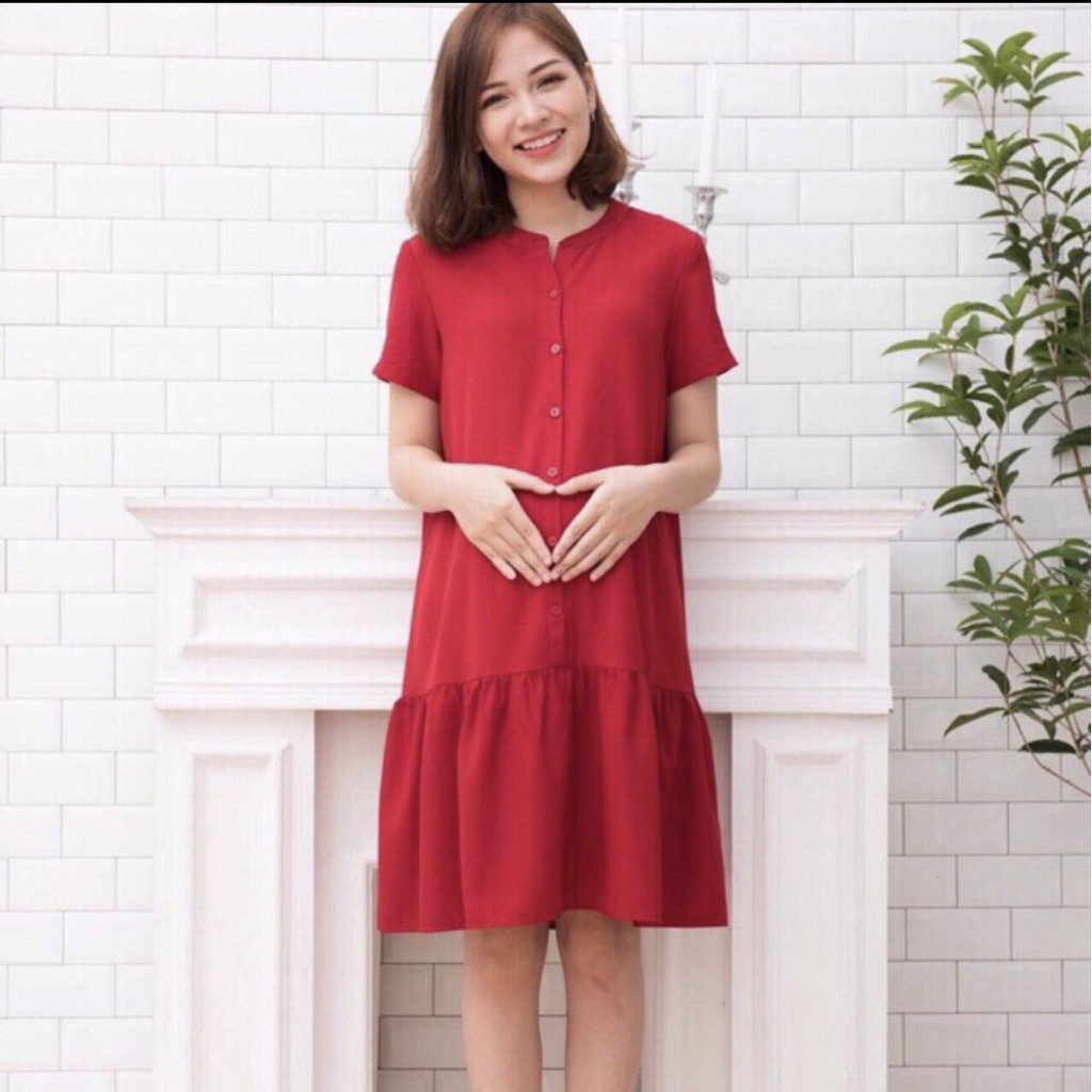 Váy bầu thời trang chất voan đuôi cá mặc đi làm đi chơi rất đẹp V35