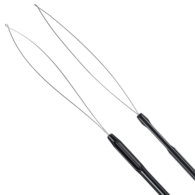 Set 10 Dụng Cụ Nối Tóc Hình Lông Vũ Màu Đen