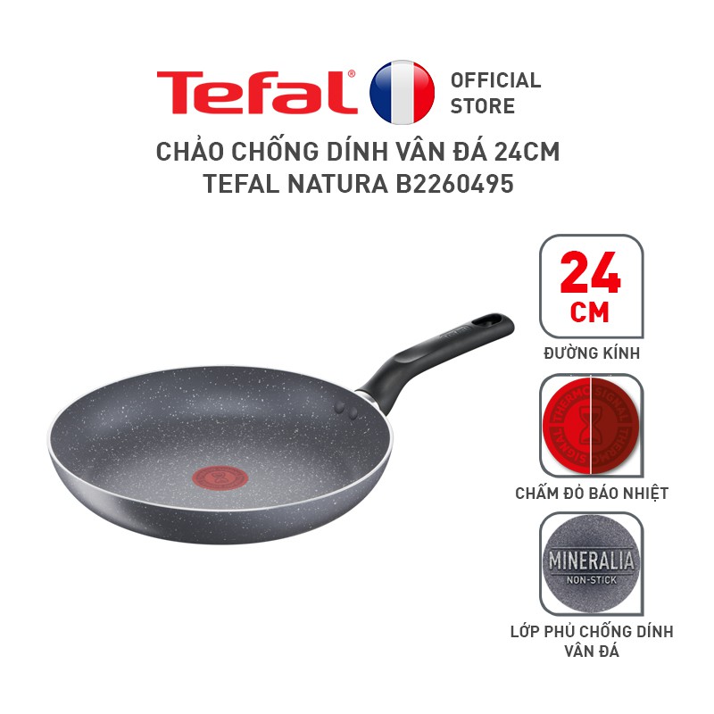 [Mã LIFEHL25 giảm 10% đơn 350K] Chảo chống dính vân đá Tefal Natura B2260495 24cm