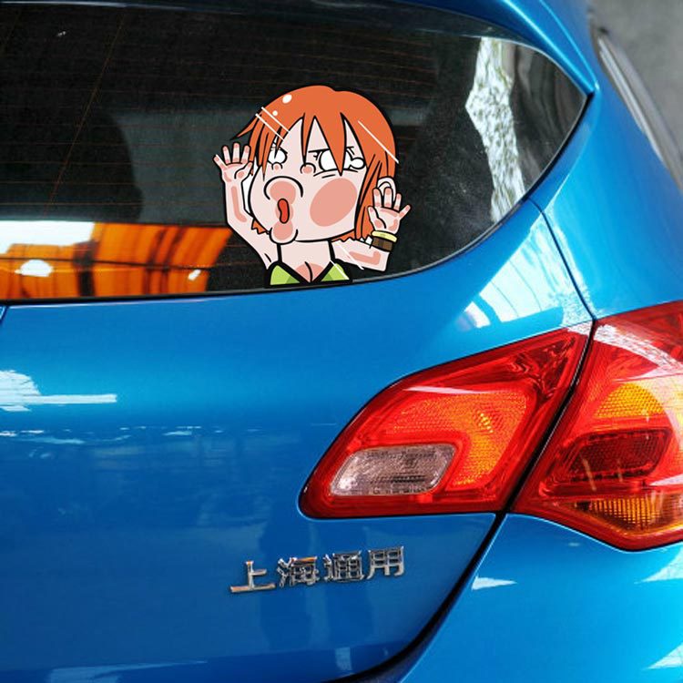 Miếng Dán Trang Trí Kính Chắn Gió Xe Hơi / Cửa Sổ / Laptop / Xe Mô Tô Họa Tiết ONE PIECE Luffy Chopper Zoro Nami Robin Sanji Usopp Brook