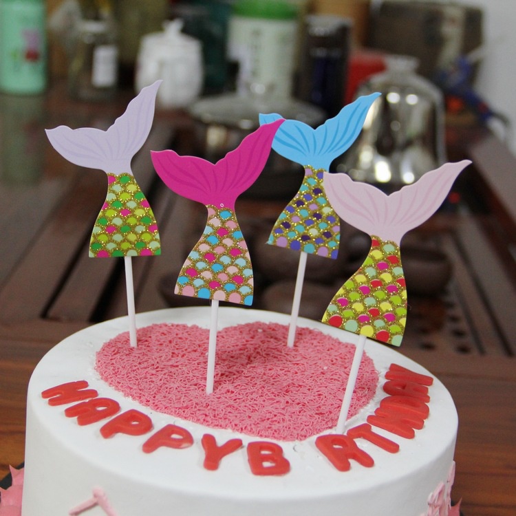 Set 3 Đuôi Cá Cắm Trang Trí Bánh Kem