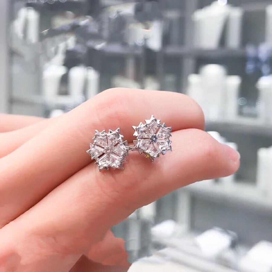 Swarovski Hoa Tai Hình Hoa Tuyết Đính Đá Sang Trọng 5428429