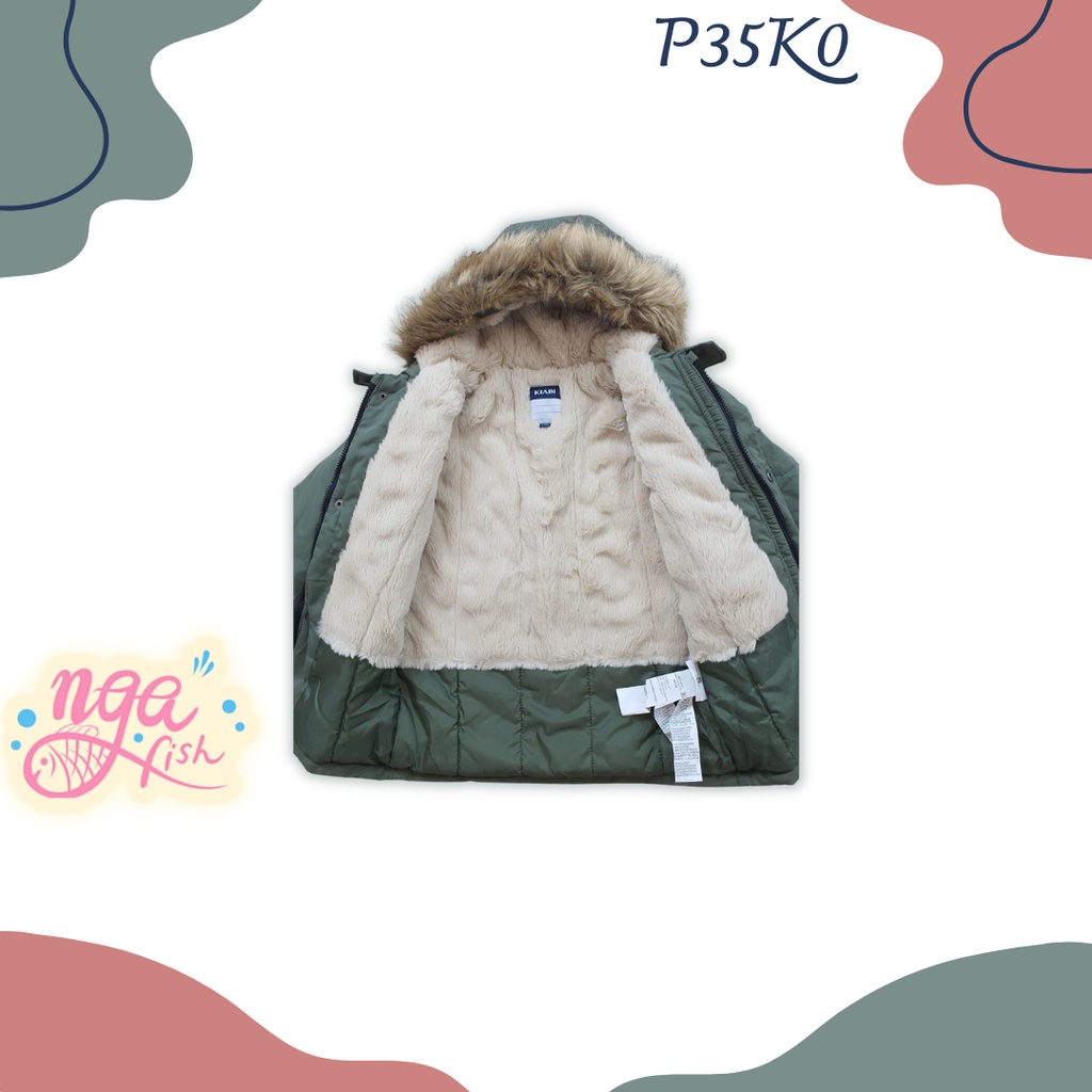 Áo parka lót lông Kiabi ấm cho bé trai, bé gái (form nhỏ) - Nga Fish - P35K0