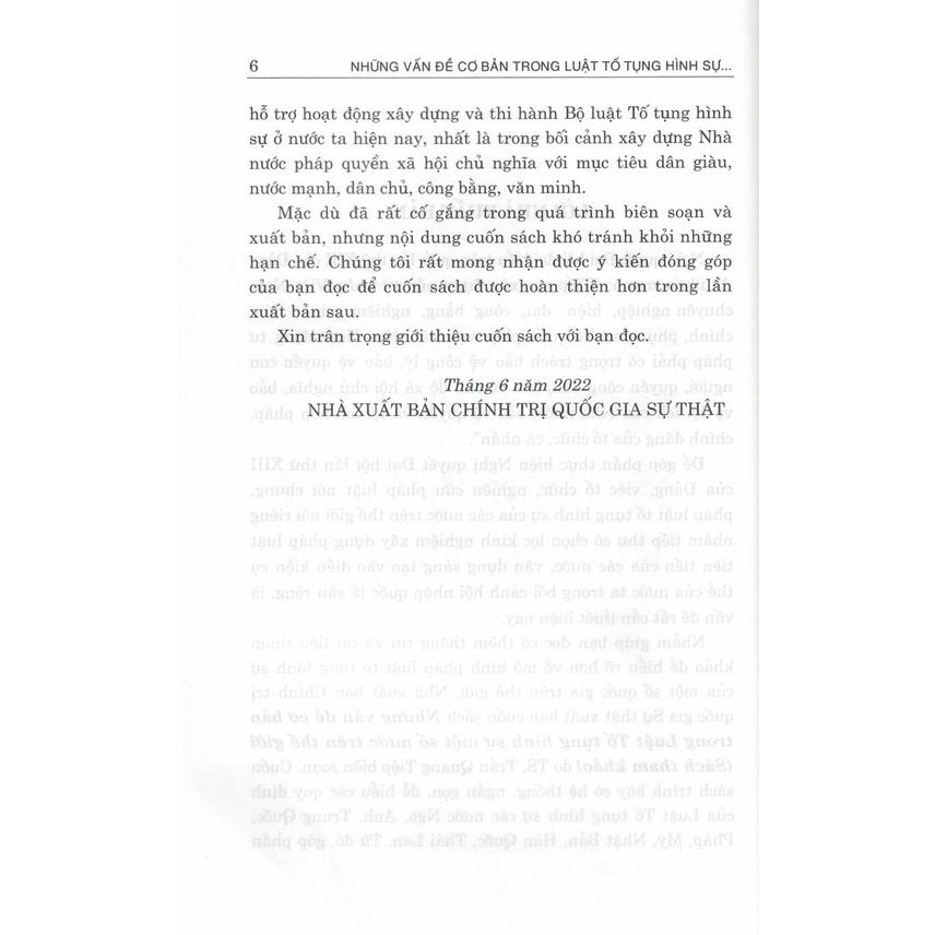 Sách - Những Vấn Đề Cơ Bản Trong Luật Tố Tụng Hình Sự Một Số Nước Trên Thế Giới