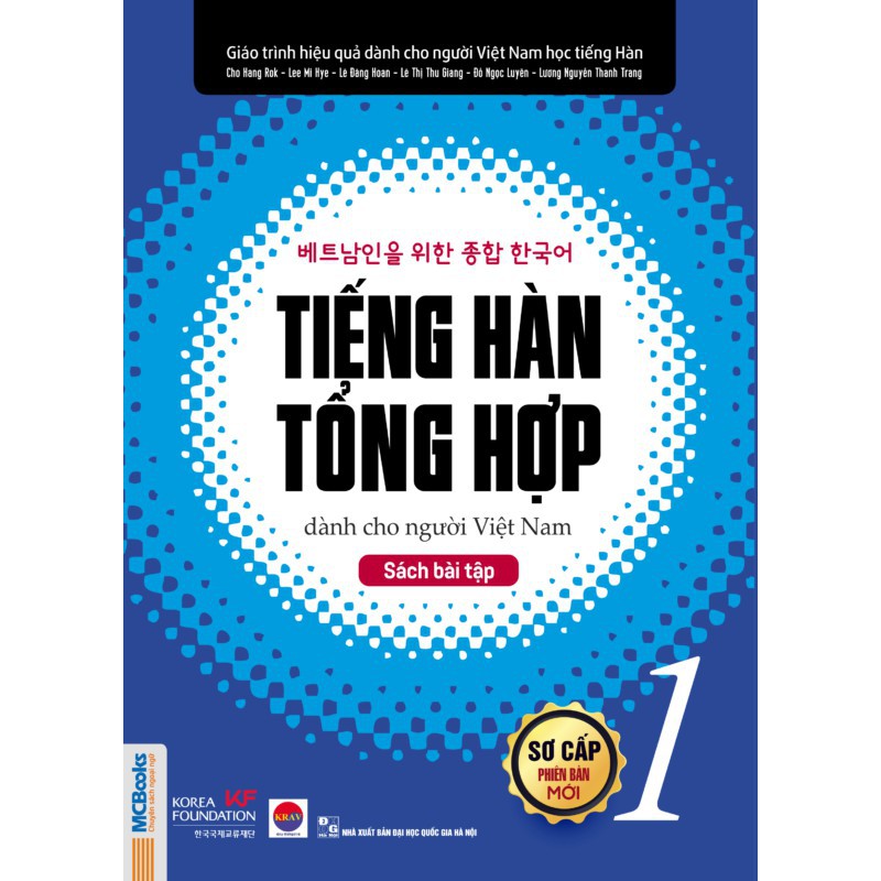 Sách - Tiếng Hàn tổng hợp dành cho người Việt Nam – Sách bài tập sơ cấp 1 ( Tặng kèm bookmark )