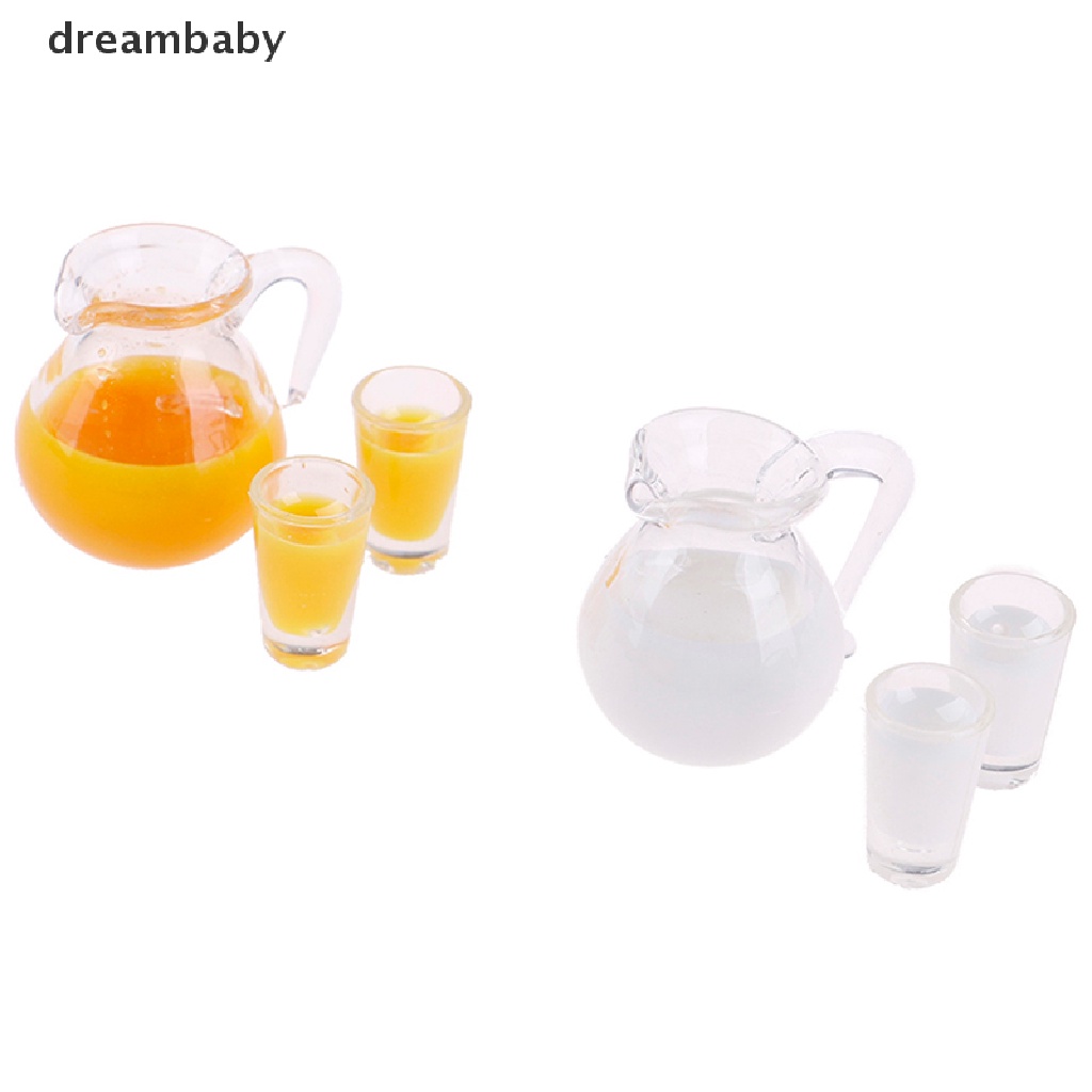 Bình đựng sữa / nước ép trang trí nhà búp bê 1 / 12 kèm 2 cốc