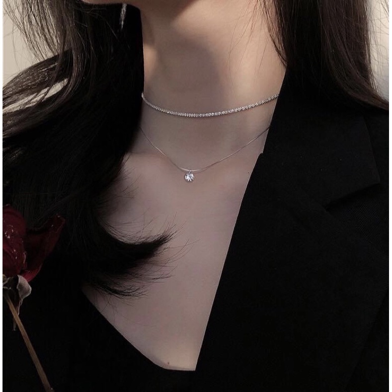 Dây chuyền bạc mặt ổ đá siêu xinh, nhỏ nhắn đáng yêu lấp lánh long lanh tạo nên nét riêng cho phái nữ - Nomi Shop