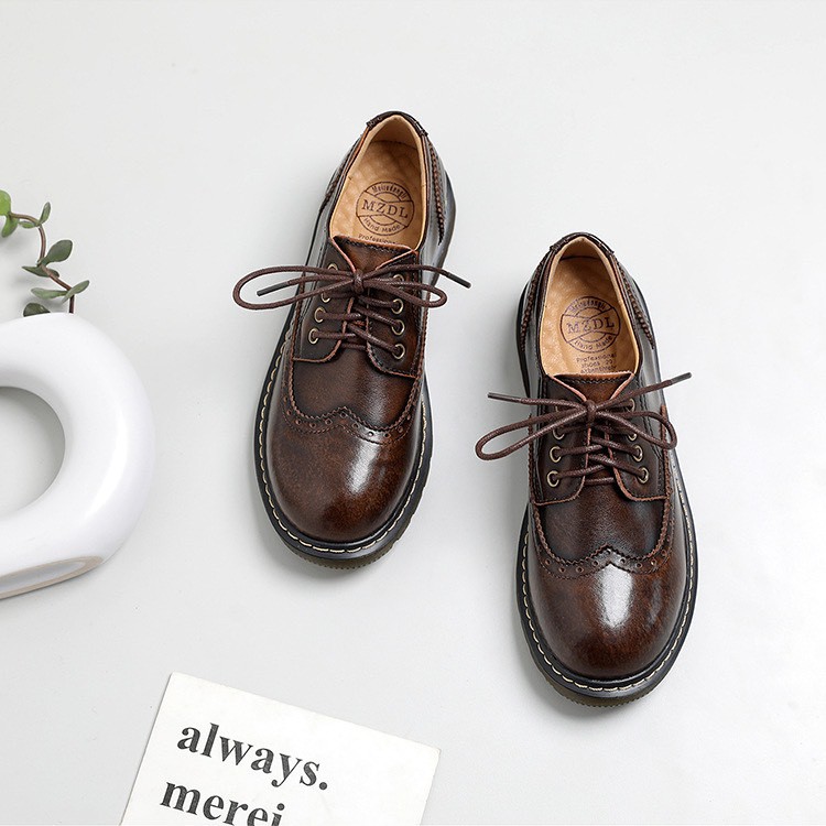 Brogue shoes - Giày da bò nữ phong cách vintage, retro