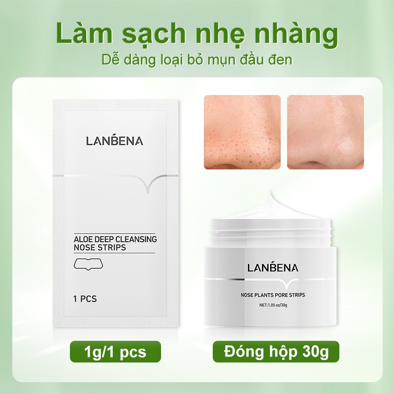 Lột mụn Lanbena Chiết Xuất Lô Hội, Mặt Nạ Lột Mụn Đầu Đen Cho Mũi Se Khít Lỗ Chân Lông Hiệu Quả 1g