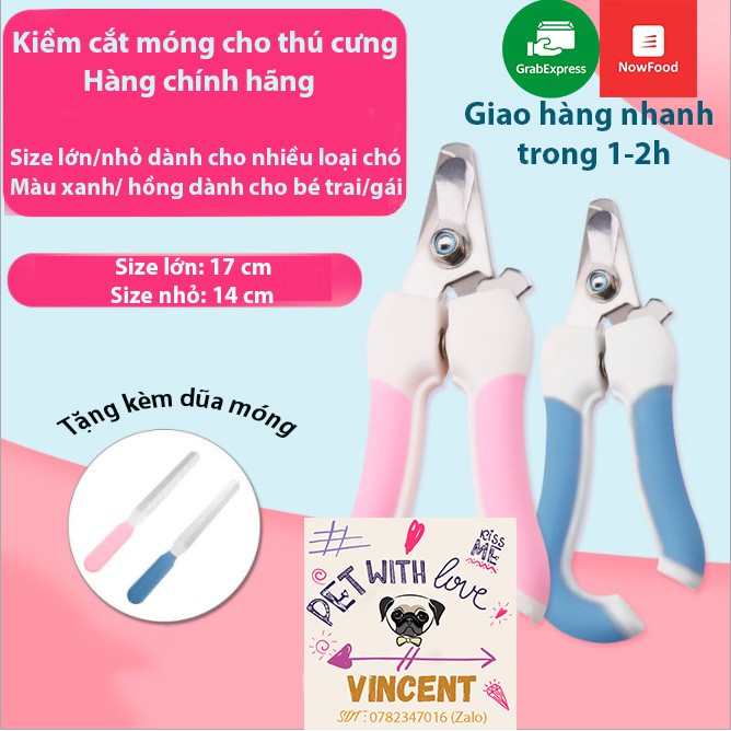 [SIÊU RẺ][HÀNG CÔNG TY] Kiềm cắt móng cho thú cưng - Size lớn/nhỏ - Màu Xanh/Hồng