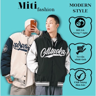 Áo bomber cúc bấm phối tay ALASKA,chất dày ấm thời trang MITI