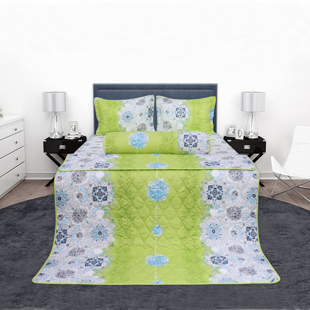 Bộ Chăn drap gối cotton hoa Hometex