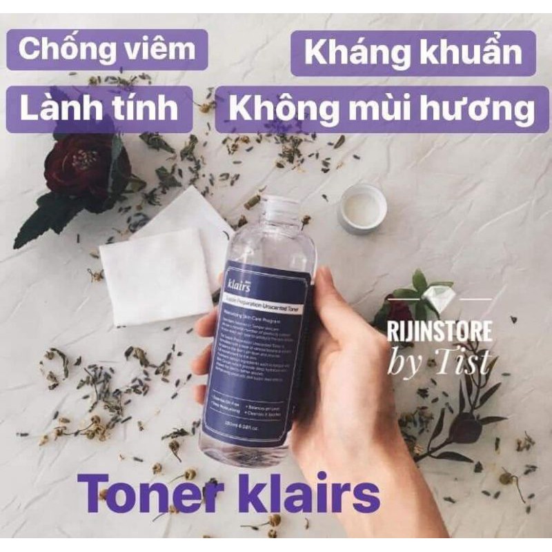 [Chính hãng] Toner nước hoa hồng Dear Klairs Supple Preparation Unscented Toner 180ml