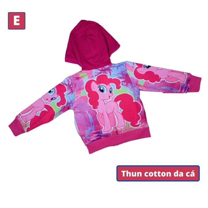 Áo khoác bé gái hình Pony từ 11-43kg - Thun cotton da cá in 3D cực chất- Tomchuakids