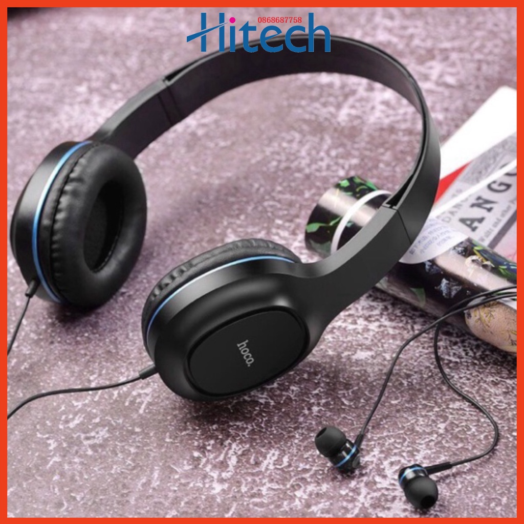Tai nghe chụp tai Hoco W24 tặng kèm tai nghe 3.5 hàng chính hãng