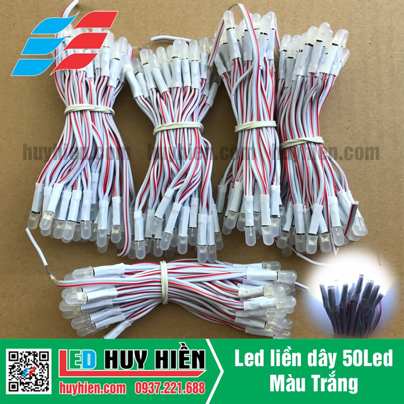 Led liền dây JIYI 100 Led dây đồng các màu, led liền dây đơn sắc JIYI