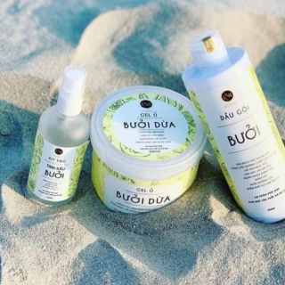 Combo 3 món dầu gội bưởi + gel ủ bưởi + xịt tóc tinh dầu bưởi dừa nga hoàng