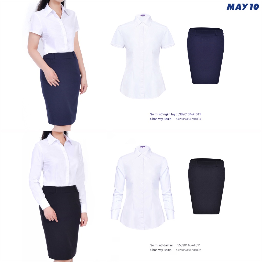 Áo sơ mi nữ trắng May 10 chất sợi tre