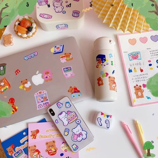 Bộ Hình Dán Trang Trí Laptop Cake Bear Hàn Quốc Milkjoy Korea Sticker Cây Đầu To
