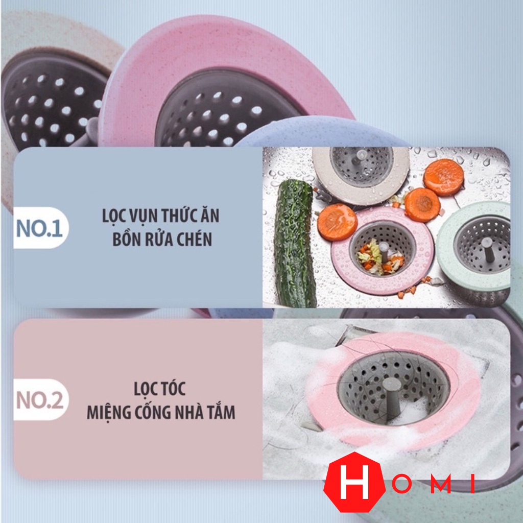 Phễu lọc rác [CHÍNH HÃNG], lọc đồ ăn thừa bồn rửa chén - Phễu lọc tóc, rác thải ống thoát nước nhà tắm toilet - Dhomi