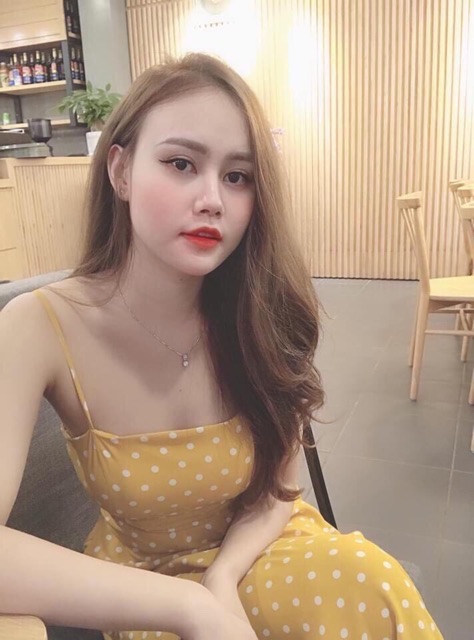 Đầm chấm bi hở lưng đan dây [Ảnh thật | BigBuy360 - bigbuy360.vn