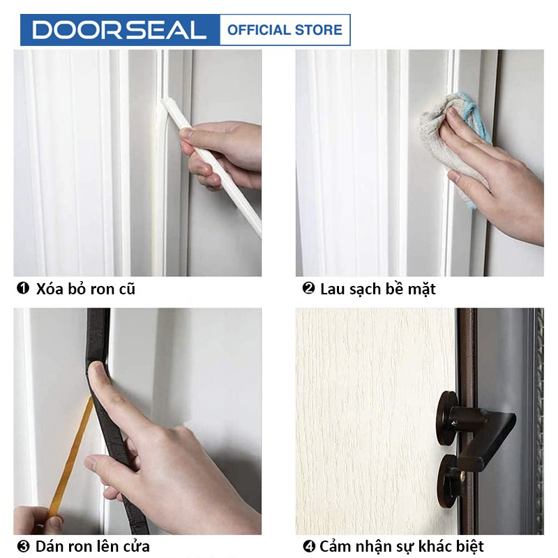 2 Mét Ron Dán Khe Hở Khung Cửa Loại Cải Tến DOORSEAL Cách Âm, Chống Thoát Nhiệt, Bớt Ồn