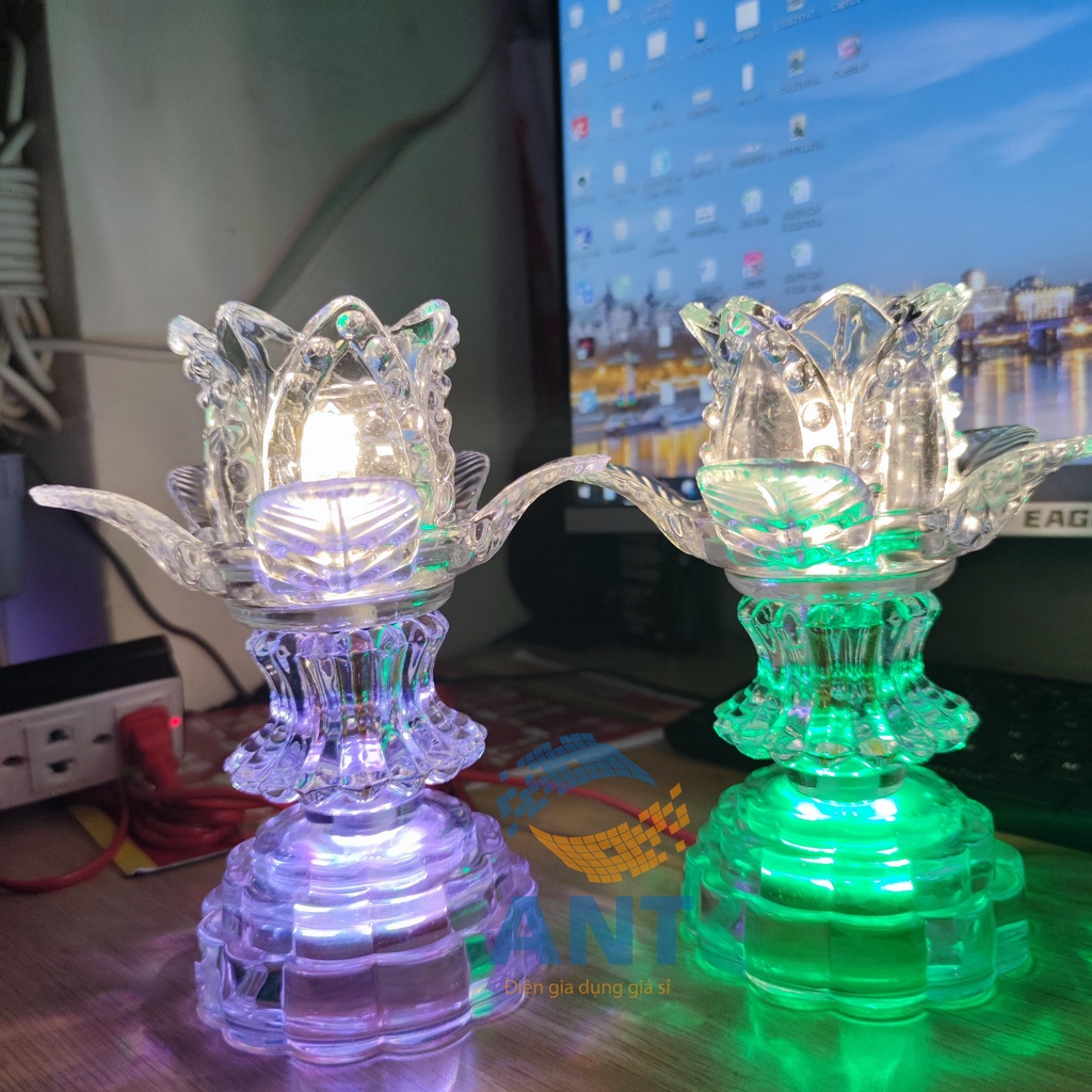ĐÈN THỜ HOA SEN THỦY TINH - 04