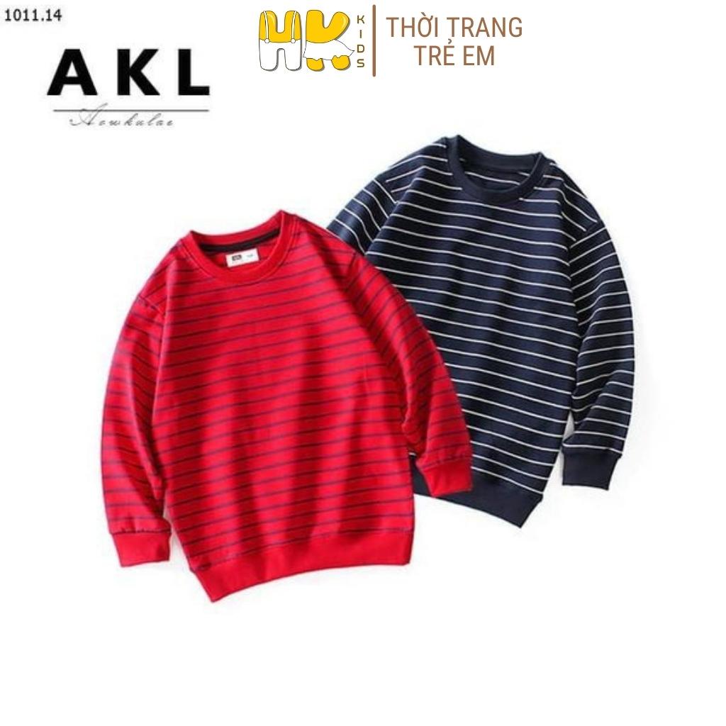 Áo thun dài tay bé trai AKL, hàng cao cấp chất COTTOT mềm mịn, họa tiết kẻ ngang bé từ 4 đến 15 tuổi  - HK KIDS (2980)