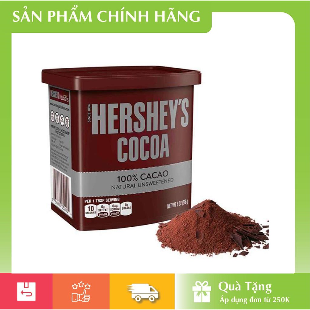 [HÀNG CHÍNH HÃNG] Bột Cacao HERSHEY'S Hộp 226gr