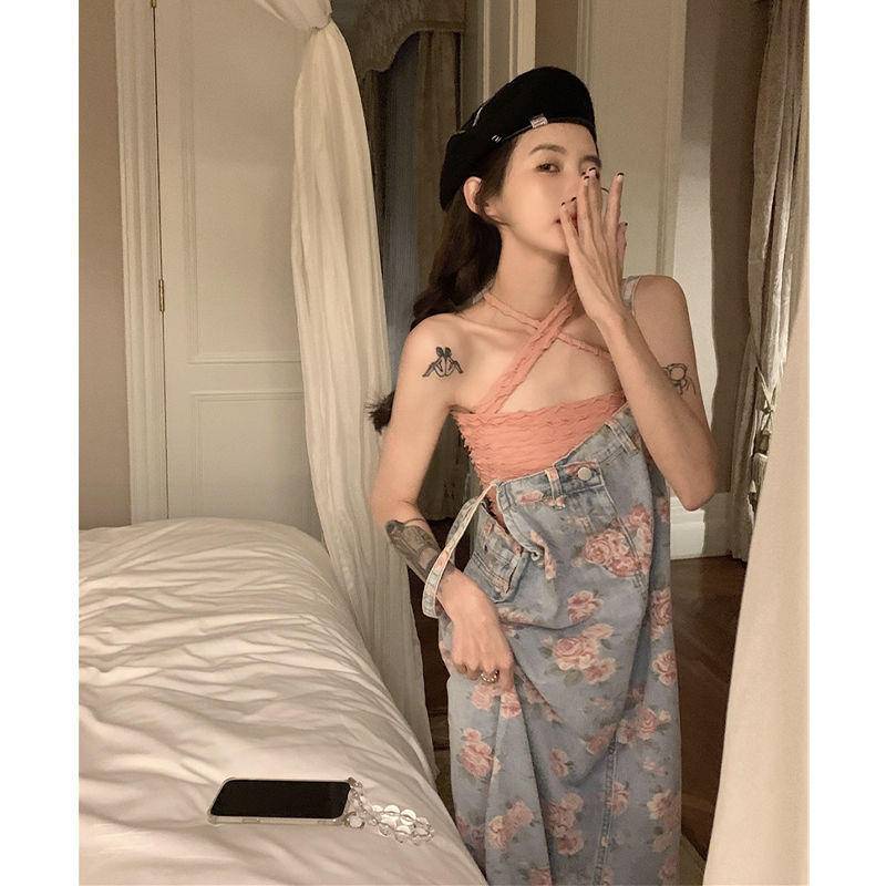 Set Đầm Yếm Denim Thời Trang Cho Bé Gái