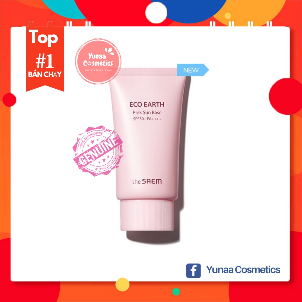 Kem Chống Nắng THE SAEM -  Kem chống nắng The Seam ECO EARTH POWER PINK SUN CREAM (SPF 50+/PA)++++ [Yunaa Cosmetics]