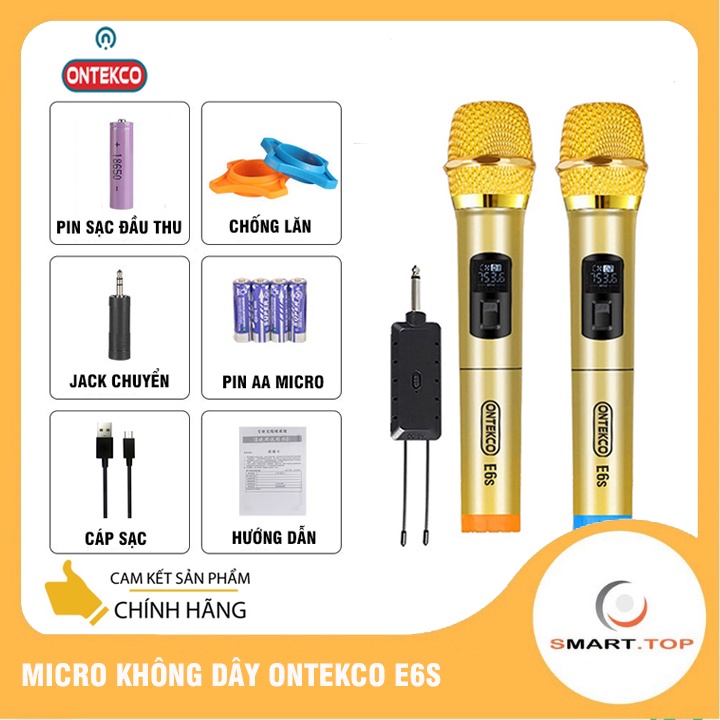 Bộ Micro Không Dây MU02 | E6S | E6 | MV01 | W003 | W003A Cao Cấp Hát Karaoke Cực Hay Dùng Cho Loa Kéo, Amply, Tần Số UHF