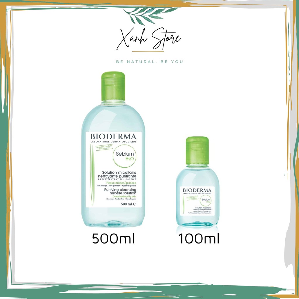 Nước Tẩy Trang Bioderma - Hàng Chính Hãng Pháp Tem Bill Đẩy Đủ, Date Dài, Cho Da Dầu Mụn, Nhạy Cảm Size 100ml và 500ml