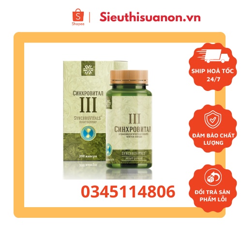 [Hỗ trợ tim] Syn 3 - Thực phẩm bảo vệ sức khỏe Synchrovitals III – 100 viên – Date T4/2023