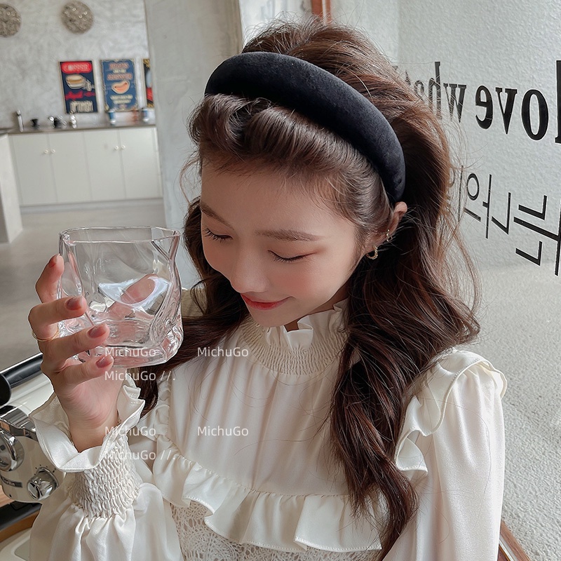 Băng Đô Cài Tóc Bằng Nhung Dày Dặn Chống Trượt Thời Trang Cho Nữ